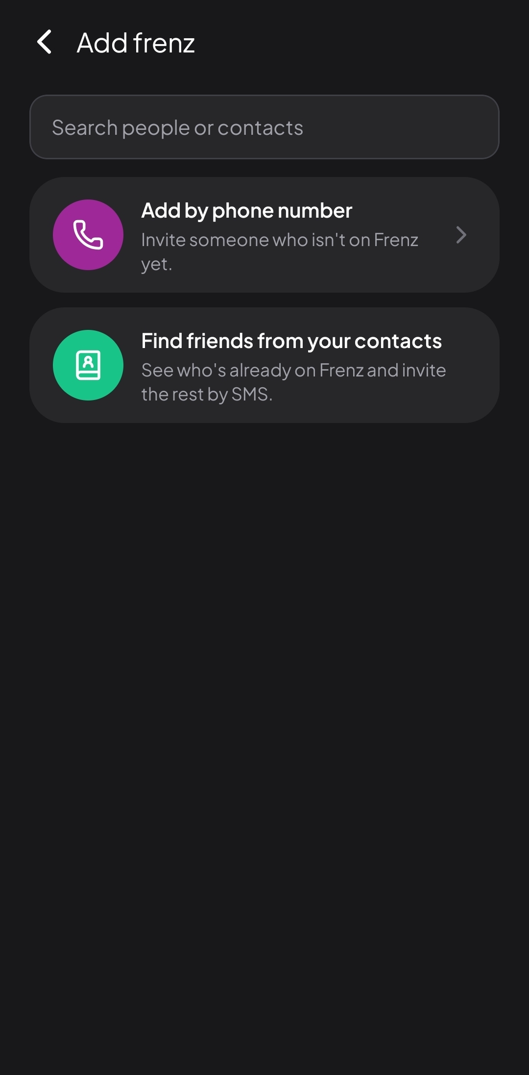 Choosing a contact to invite.